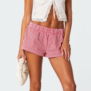 Gingham Boxer Shorts Red EDIKTED Size XS